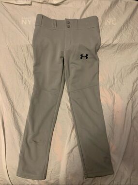 Under Armour Kids Light Gray Athletic Joggers with Black Logo